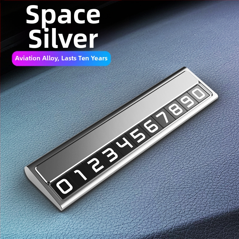 Metāla pagaidu parkošanās numuru plāksīte automašīnai, Naboo Road, modelis BQ, slēpta tipa, iekšējā auto dekorācijai