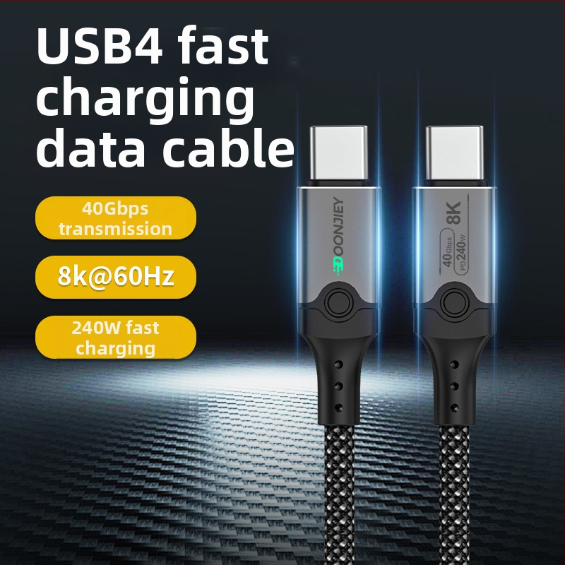 USB4 USB-C datu kabelis, 40Gbps, 8K video, 240W ātra uzlāde, CCC sertificēts