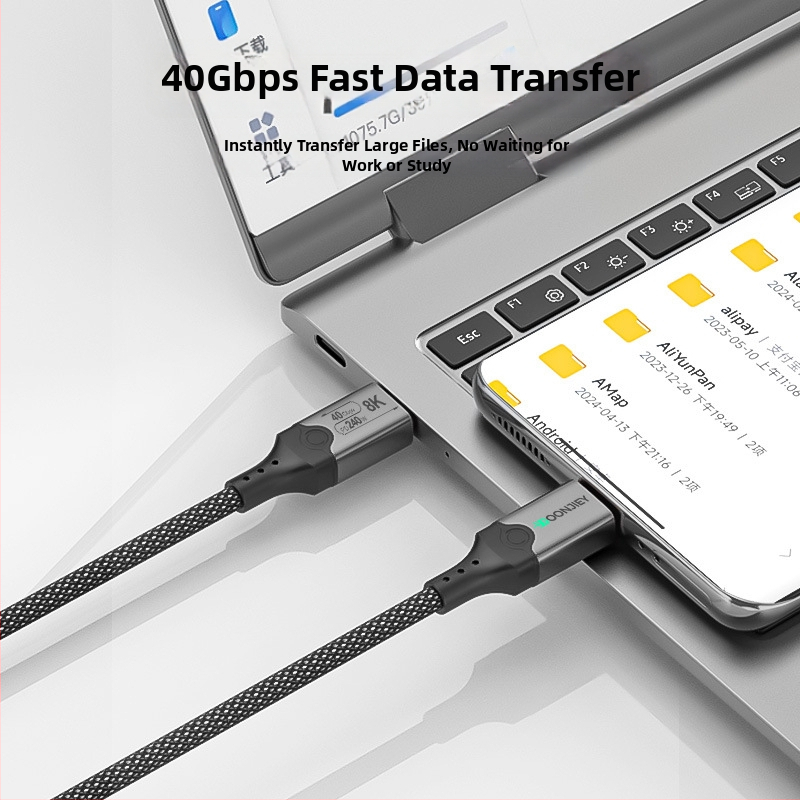 USB4 USB-C datu kabelis, 40Gbps, 8K video, 240W ātra uzlāde, CCC sertificēts