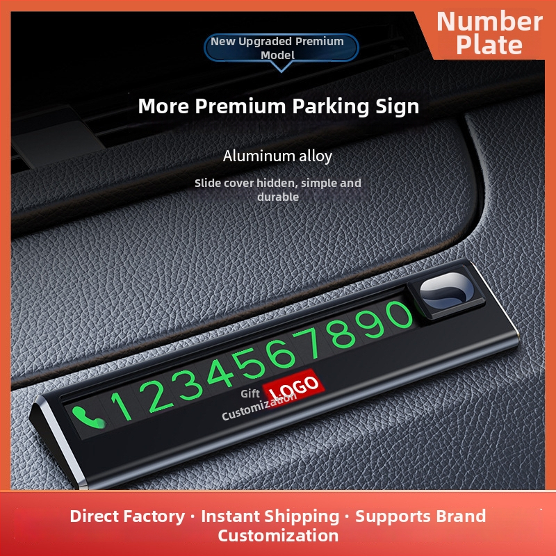 Transportlīdzekļa piestiprināma gaismota pagaidu stāvvietas zīme ar tālruņa numuru, modeļa YC10, materiāls: plastmasa, logotipa drukāšana: Jā, personalizācija: Jā, tips: Paslēpts