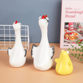 Διακοσμητικό ρητίνης με κοτόπουλο που φωνάζει για τον κήπο, καρτούν στυλ, χειροτεχνία ρητίνης, κατάλληλο ως δώρο