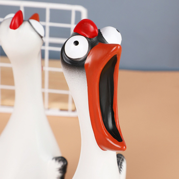 Διακοσμητικό ρητίνης με κοτόπουλο που φωνάζει για τον κήπο, καρτούν στυλ, χειροτεχνία ρητίνης, κατάλληλο ως δώρο