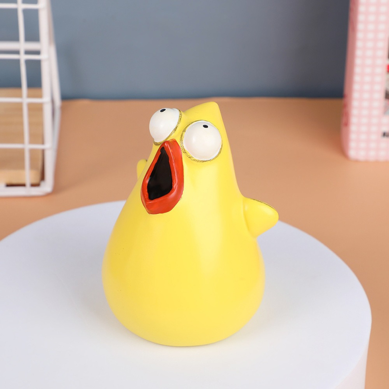 Διακοσμητικό ρητίνης με κοτόπουλο που φωνάζει για τον κήπο, καρτούν στυλ, χειροτεχνία ρητίνης, κατάλληλο ως δώρο