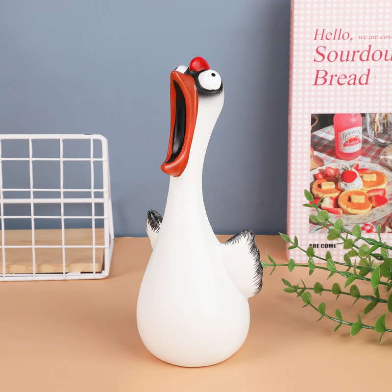 Διακοσμητικό ρητίνης με κοτόπουλο που φωνάζει για τον κήπο, καρτούν στυλ, χειροτεχνία ρητίνης, κατάλληλο ως δώρο