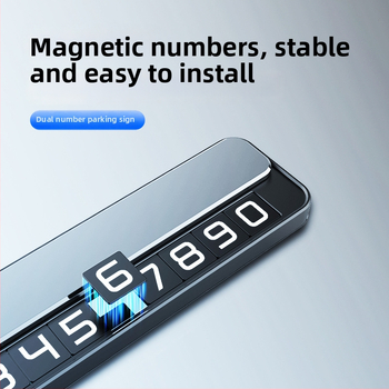 Gaismots metāla īslaicīgs stāvvietas plakats ar kontakttelefonu, modelis T2, logotipa drukāšanas iespēja, pielāgojama
