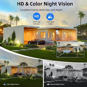 E27 spuldzes tipa uzraudzības kamera, 1080p, 3.6 mm objektīvs, vadība ar mobilo lietotni, saderīga ar iOS un MIUI