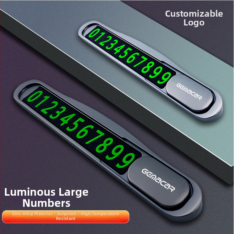 Slēpta metāla automobiļa stāvvietas plāksne TC002 ar logotipa drukāšanu un pielāgošanu