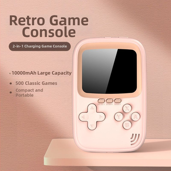 Prenosná herná konzola 500 v 1, powerbank 10 000 mAh, dvojitá funkcia, FC retro mini