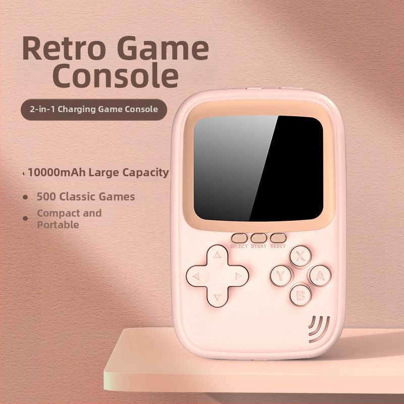 Prenosná herná konzola 500 v 1, powerbank 10 000 mAh, dvojitá funkcia, FC retro mini
