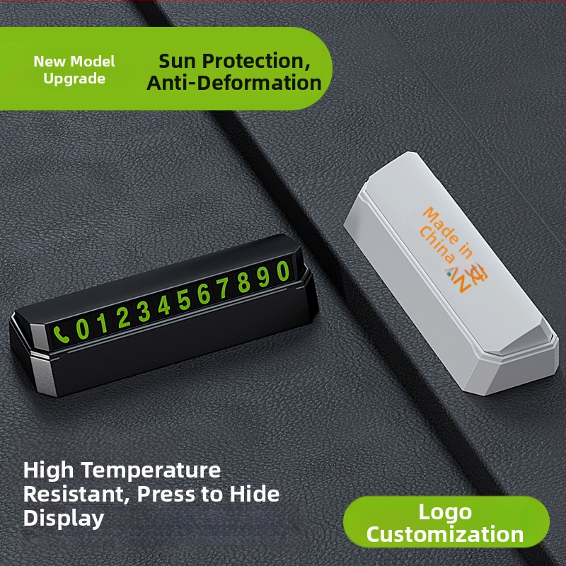 Laika parkošanas zīme ar slēptu automa numuru un logotipu (Materiāls: Plastmasa; Pielāgojama apstrāde; Drukāts LOGO; Licencējama privātā zīmoga etiķete; Tips: Slēpts)