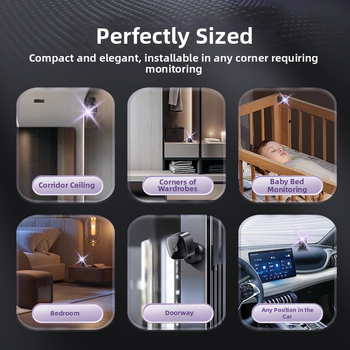 Iekštelpu WiFi novērošanas kamera ar platleņķa lēcu, 1080p, nakts redzamība, vadība caur mobilo lietotni