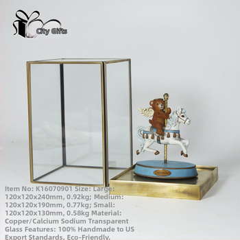 Urban Accessories Home Kvadrātstikla kastīte ar vāku mikro ainavas displejam, rokdarbs, varš un stikls