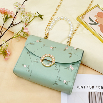 Geantă mică pătrată din PU, cu lanț decorativ, stil stradal, crossbody cu închidere acoperită, buzunar interior cu fermoar și buzunar pentru telefon