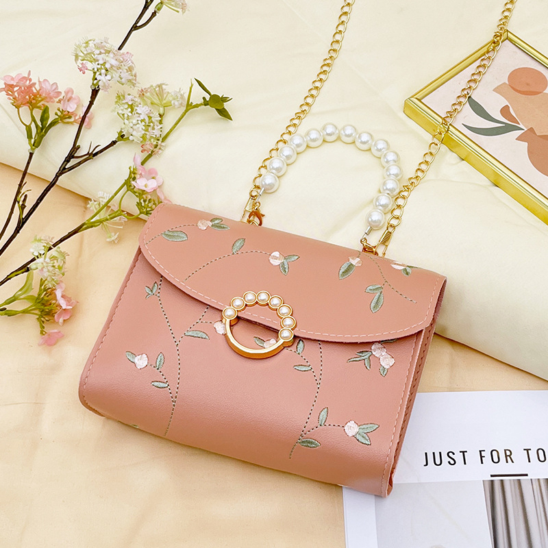 Geantă mică pătrată din PU, cu lanț decorativ, stil stradal, crossbody cu închidere acoperită, buzunar interior cu fermoar și buzunar pentru telefon