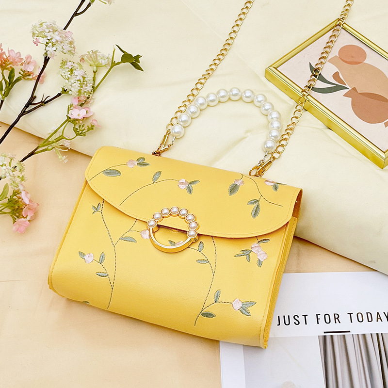 Geantă mică pătrată din PU, cu lanț decorativ, stil stradal, crossbody cu închidere acoperită, buzunar interior cu fermoar și buzunar pentru telefon
