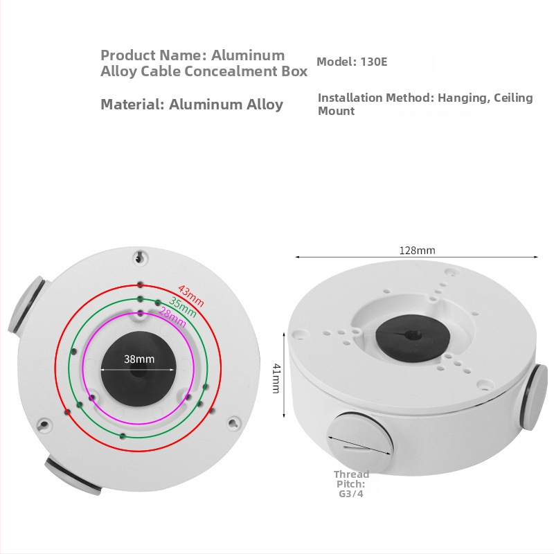 130E Alumīnija sakausējums, griestu uzstādāms slēgts kabelu kanāls kameru uzraudzībai