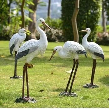 Lifelike egret resin statue for outdoor garden decor - Chinese-style resin crafts