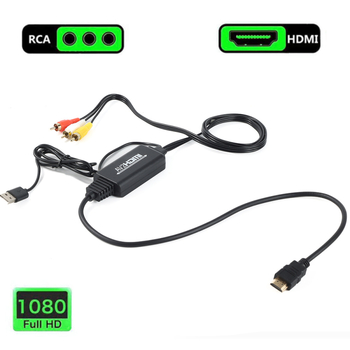 AV į HDMI adapteris, Modelis 998, 1080P, TV/monitoriui, Nuotolinis pažadinimas nepalaikomas