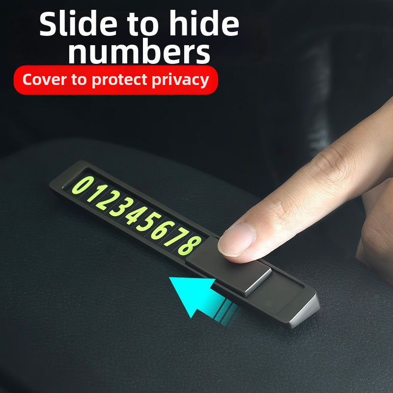 Metāla magnētiska pagaidu stāvvietas numura plāksne, slēpts dizains, modelis Y-3