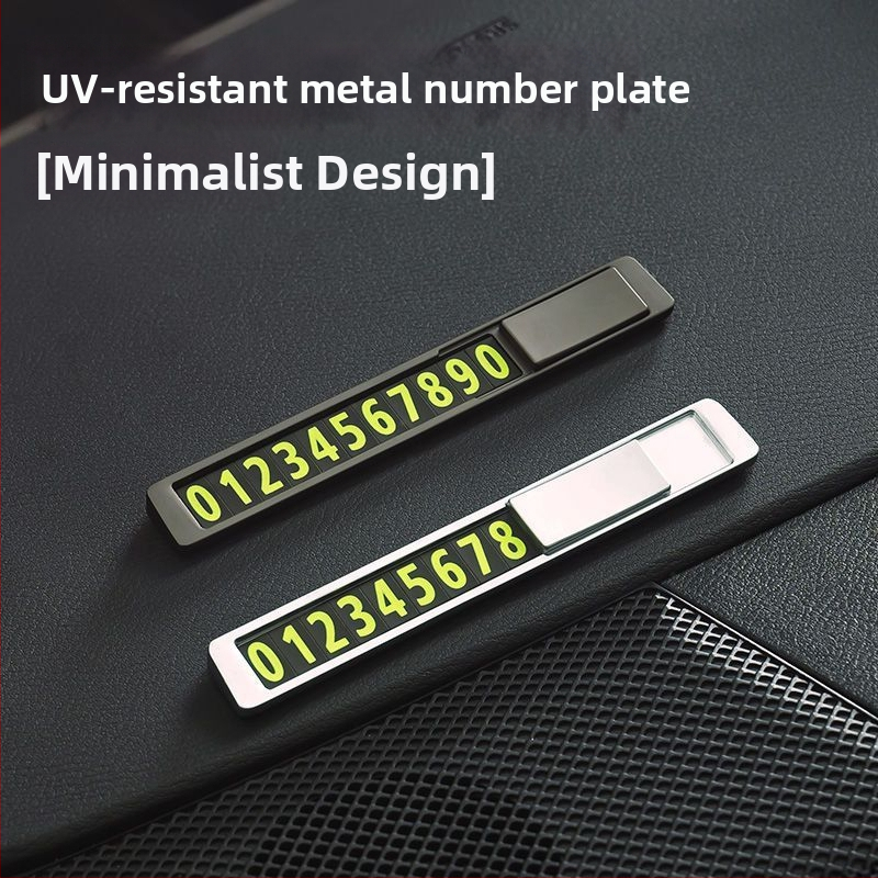 Metāla magnētiska pagaidu stāvvietas numura plāksne, slēpts dizains, modelis Y-3
