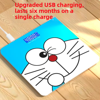 Digitalna vaga s USB punjenjem, visoka preciznost, slatki crtani dizajn, za studentske domove, kućni mjerač težine, maksimalni kapacitet 180 kg