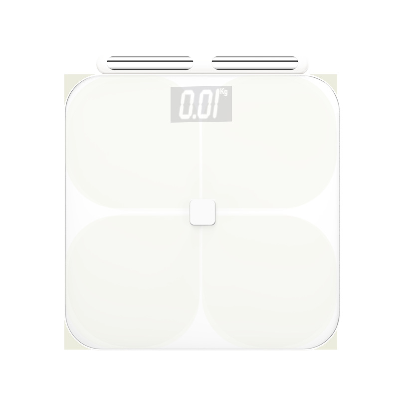 Cântar inteligent de corp pentru uz casnic, cu opt electrozi, Bluetooth, conectivitate la aplicație, testare de grăsime și apă, capacitate 150 kg