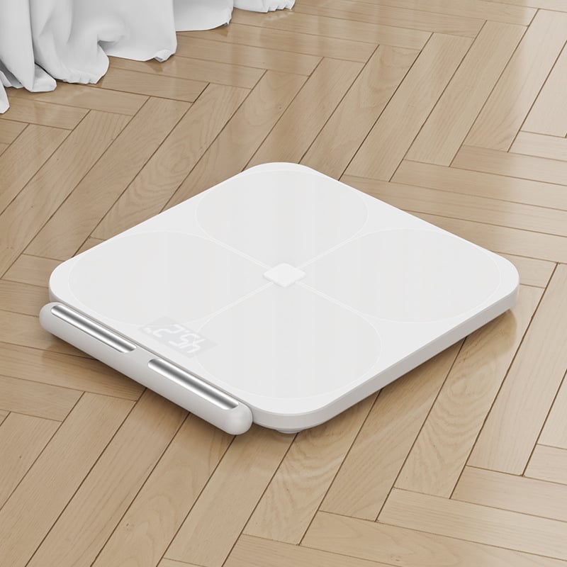 Cântar inteligent de corp pentru uz casnic, cu opt electrozi, Bluetooth, conectivitate la aplicație, testare de grăsime și apă, capacitate 150 kg