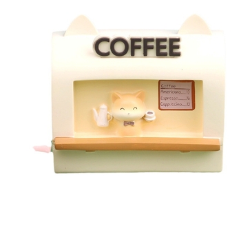 Банка за монети от смола – фигура „Господин Лис“ в кафенето на къщата, стил карикатура, IP‑авторизирано (IP име: Mr. Fox's Coffee Cottage AB) от Xiaozhu Meijia