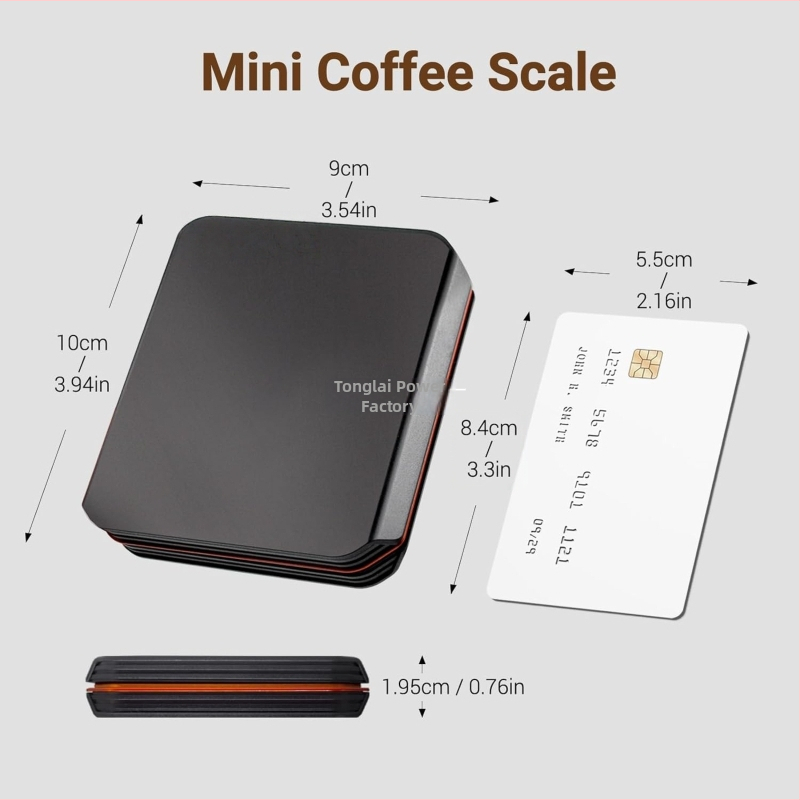 Mini kávový váh s inteligentným automatickým časovaním, digitálny elektronický váhy na kávu, 2 kg kapacita, USB napájanie, model Guanglida-CN668, značka TONGLEI