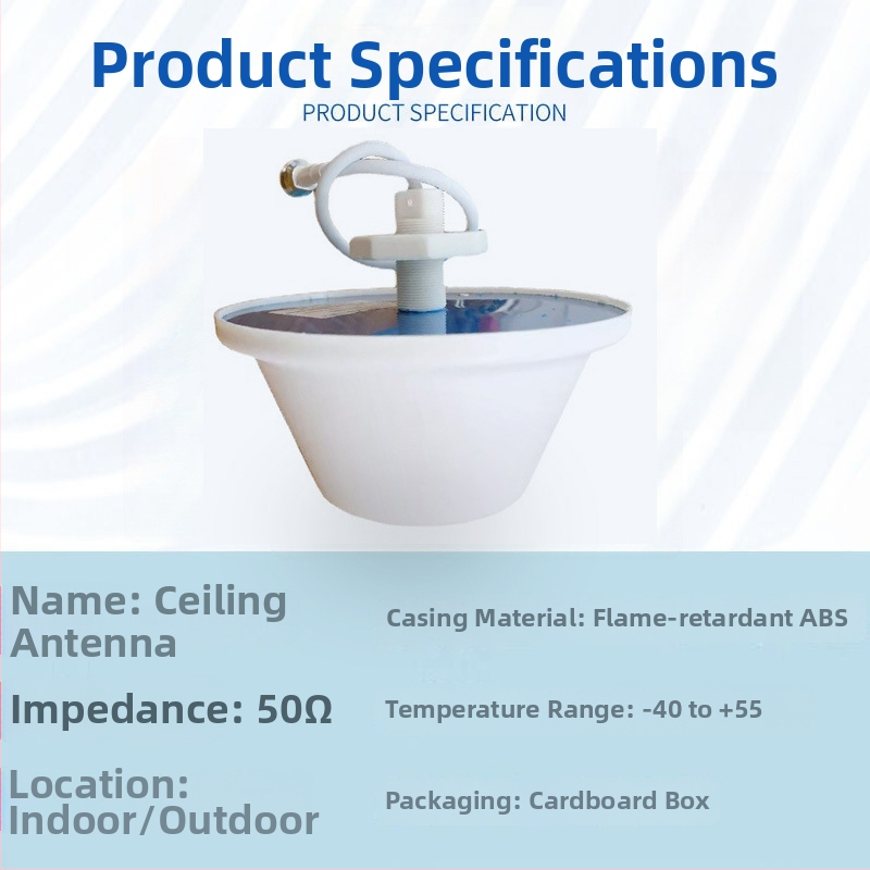 Iekštelpu griestu antena, omni-direkcija, 698–3700 MHz, ar sēņu galvas dizainu, komunikāciju infrastruktūrai