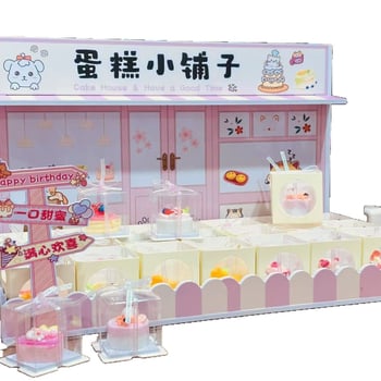 Gyantából készült mini torta dekorfigura fotózáshoz és asztali dekorációhoz; Anyag: gyanta; Kategória: Cartoon; Használat: fotózás; Asztali dekoráció