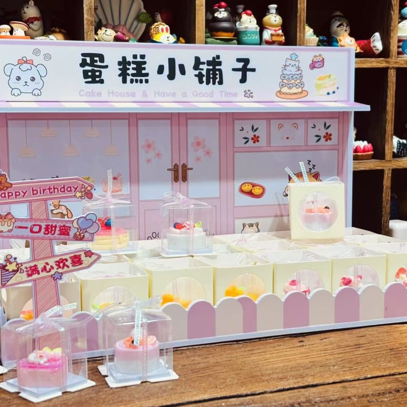 Gyantából készült mini torta dekorfigura fotózáshoz és asztali dekorációhoz; Anyag: gyanta; Kategória: Cartoon; Használat: fotózás; Asztali dekoráció