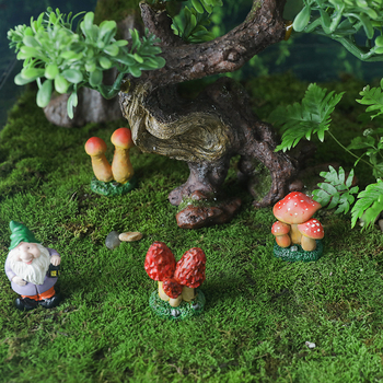 Ornament din rășină în formă de ciupercă pentru micro-peisaj – stil pastoral, decor pentru ghiveci