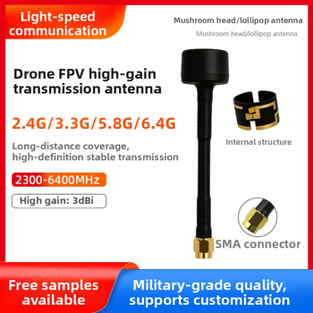 FPV drona antena ar augstu signāla stiprumu, sēņu galviņa / lolipop stils, piemērota kvadrokopteriem un modeļu lidmašīnām