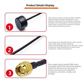FPV drona antena ar augstu signāla stiprumu, sēņu galviņa / lolipop stils, piemērota kvadrokopteriem un modeļu lidmašīnām