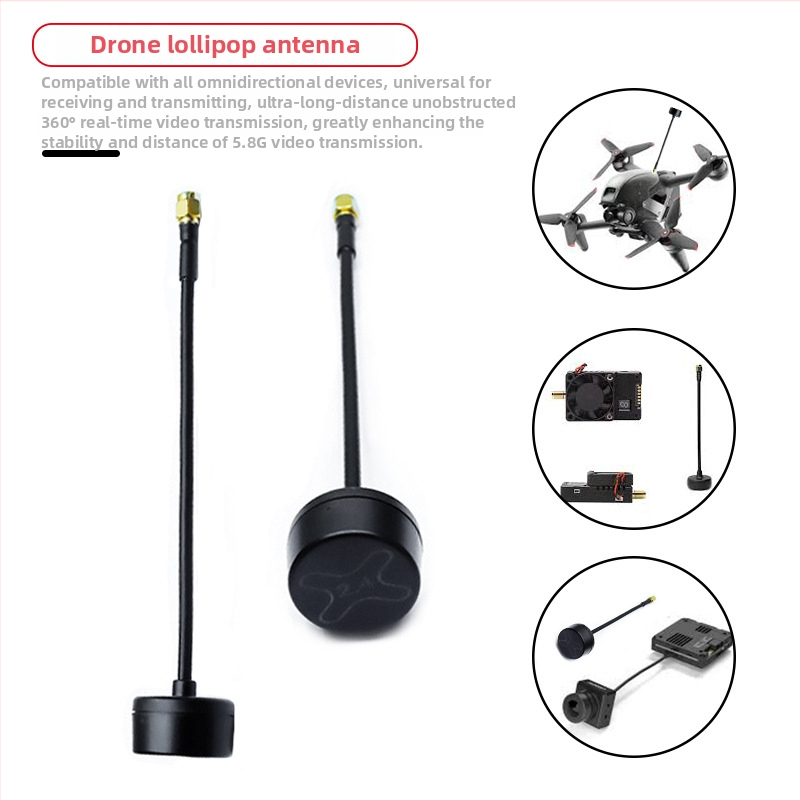 FPV drona antena ar augstu signāla stiprumu, sēņu galviņa / lolipop stils, piemērota kvadrokopteriem un modeļu lidmašīnām
