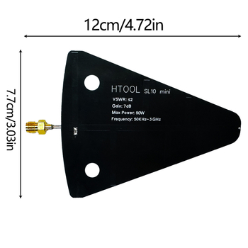 SL10Mini Antenă Logaritmică Perioadică - 50 kHz–3 GHz, frecvență joasă, câștig înalt, antenă direcțională de recepție pentru satelit