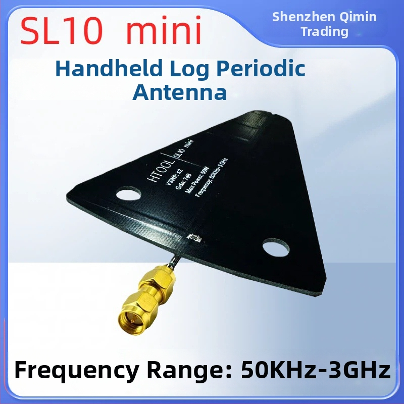 SL10Mini Logaritmiska Periodiskā Antena - 50 kHz–3 GHz, zemas frekvences, augsts signāla pastiprinājums, virziena uztvērēja antena satelītiem
