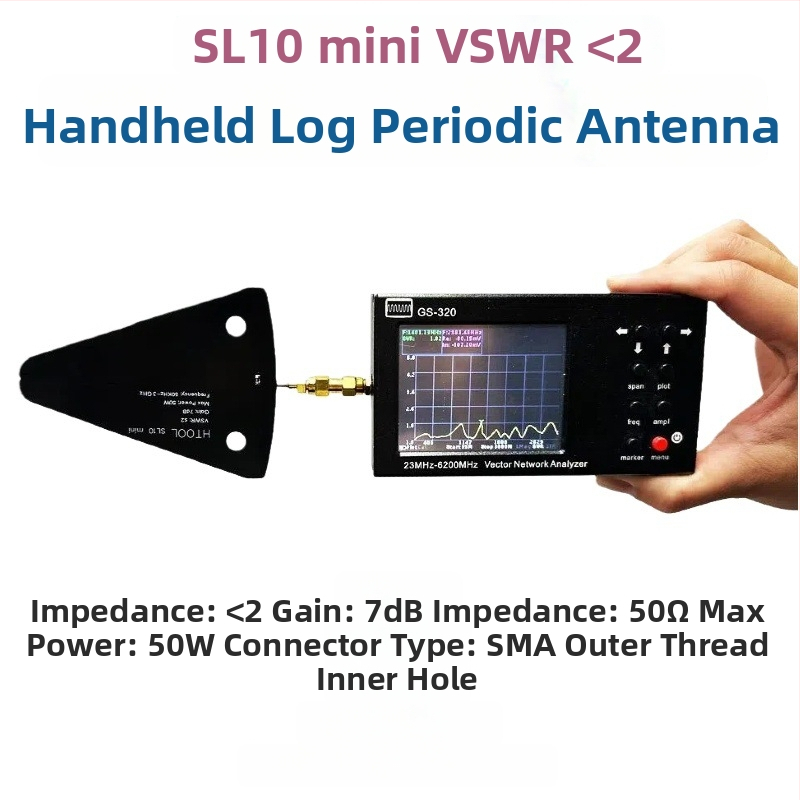 SL10Mini Logaritmiska Periodiskā Antena - 50 kHz–3 GHz, zemas frekvences, augsts signāla pastiprinājums, virziena uztvērēja antena satelītiem