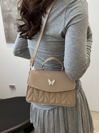 Kis négyzet alakú táska, utcai stílus, PU anyag, vízszintes négyzet alakú forma, cipzár, telefontok