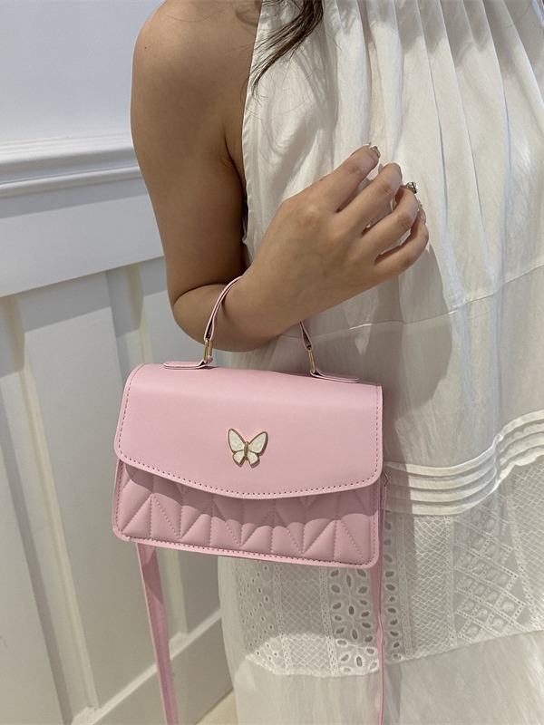 Kis négyzet alakú táska, utcai stílus, PU anyag, vízszintes négyzet alakú forma, cipzár, telefontok