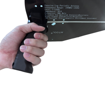 Ht12 Antenă log-periodică portabilă, 100 MHz–12 GHz, câștig 7–12 dB, wireless