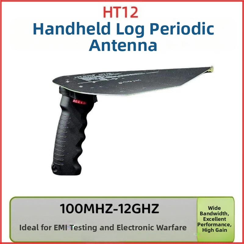 Ht12 rokas logaritmiska antena, 100 MHz–12 GHz, 7–12 dB ieguve, bezvadu