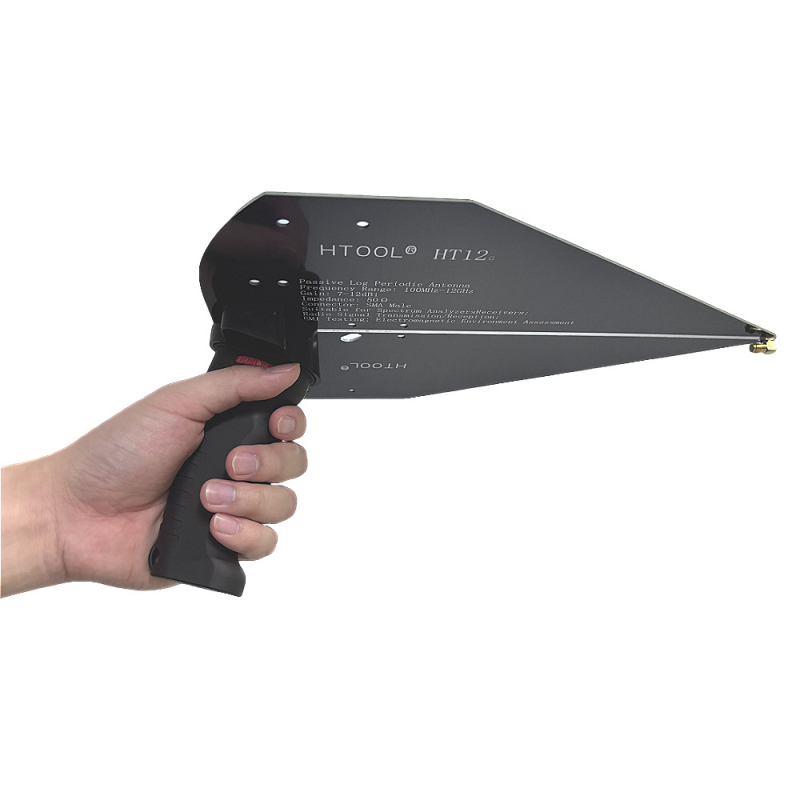 Ht12 Antenă log-periodică portabilă, 100 MHz–12 GHz, câștig 7–12 dB, wireless