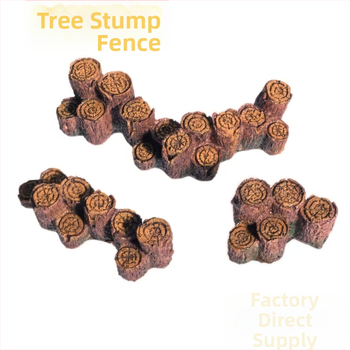 Sveķu mikromazā ainavu dekors ar koka stumbra tiltu un sūnu akvārijam, ģeometriska forma, ķīniešu stils, pielāgota apstrāde, GT1690