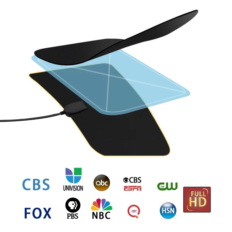 Iekšējā HDTV DVB-T2 TV antena ar plānu filmu tehnoloģiju zemes vilnes uztverei