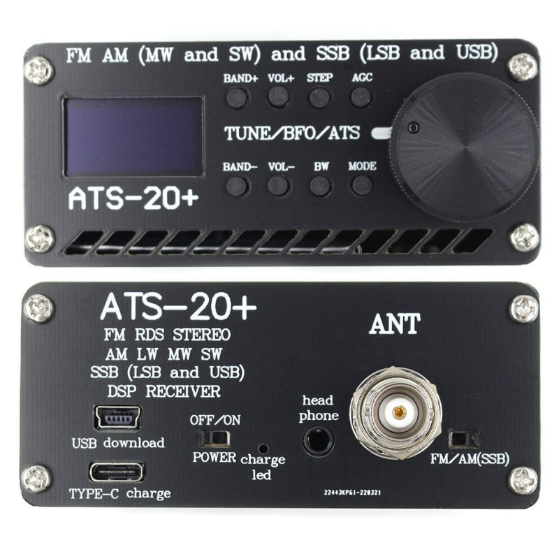 PAREK ATS-20 Si4732 pilnas joslas radio uztvērējs – FM/AM/MW/SW, SSB (LSB/USB), mono