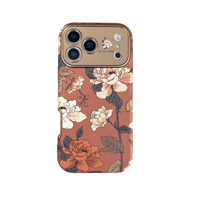 Защитен калъф за телефон – кожен, релефно щампован с флорална шарка, съвместим с iPhone 13 Pro Max, iPhone 13 Pro и iPhone 14 Pro Max