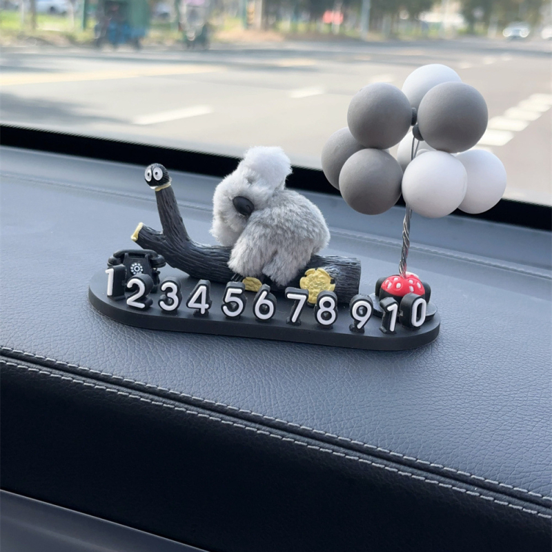 Tablica registracijskih brojeva s karikaturnim koalom i pločom s telefonskim brojem za privremeno parkiranje (Marka: Shuai Hao; Materijal: Drugo; Prilagodba: Ne; Vrsta: Drugo)