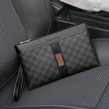 ChuongKaiye Vīriešu PVC klutch soma, plaid raksts, Modelis 87, Poliesteras oderes